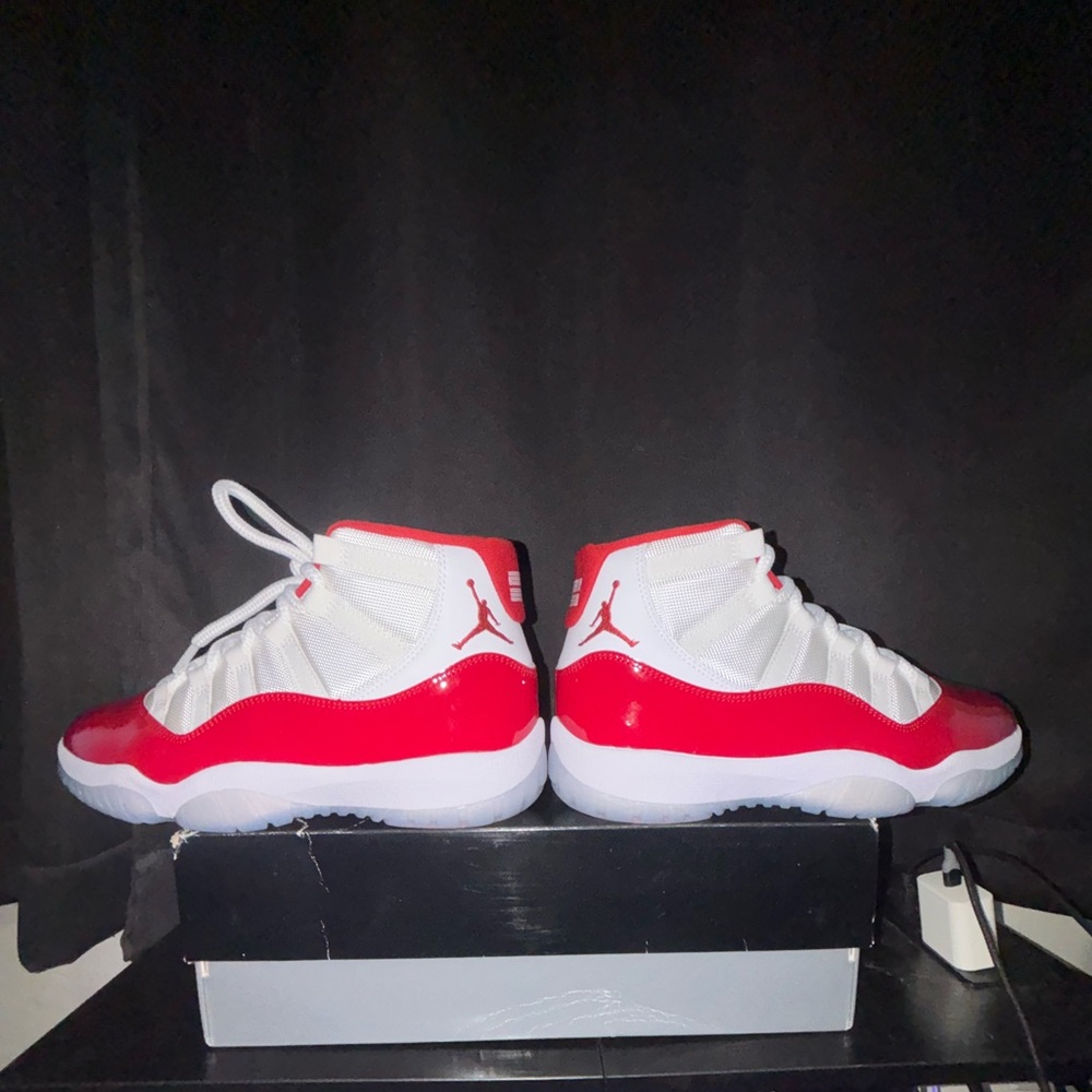 Jordan Men's Red and White High-Top Sneakers